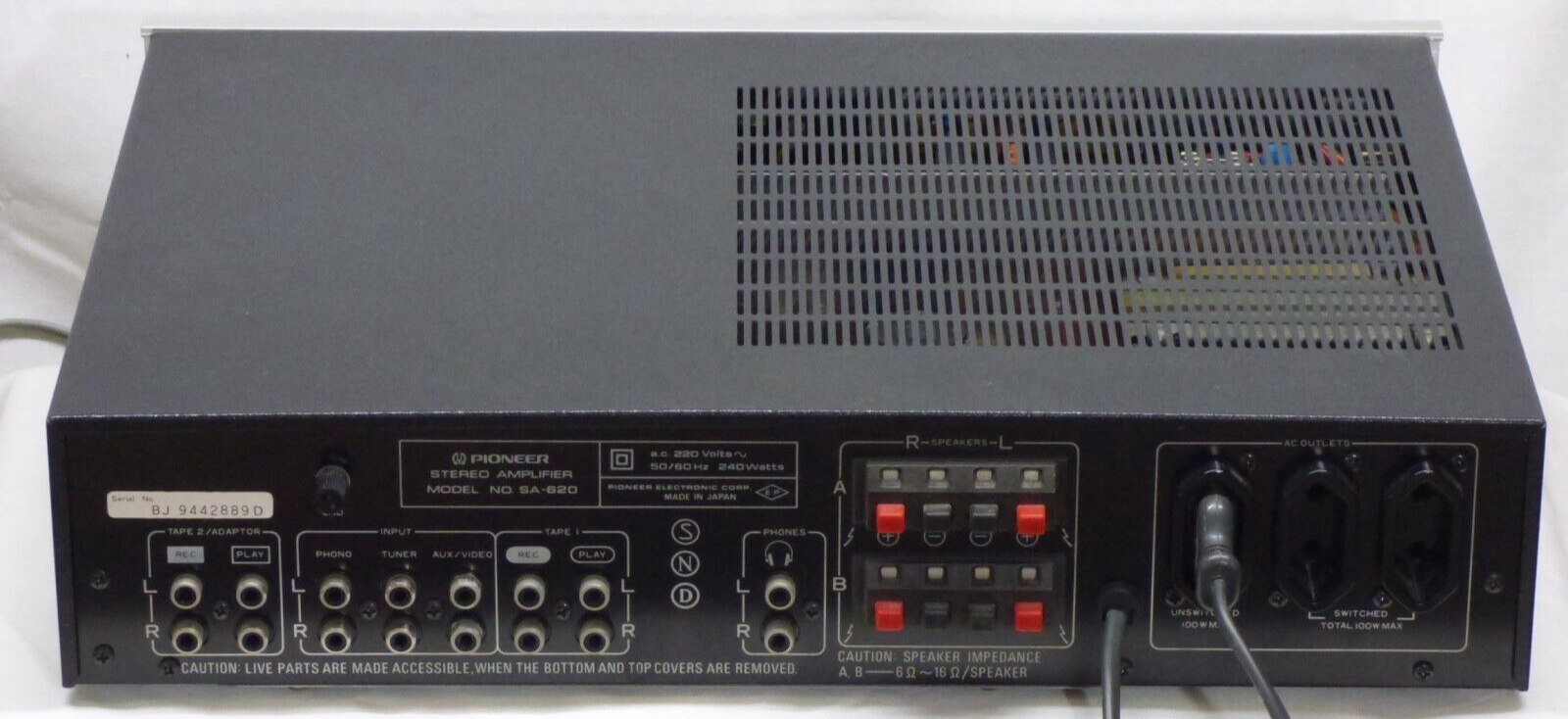 Ampli Marantz 1072 Vintage - Japon - 2x36 Watts - Pour Pièces (bourdonnement)