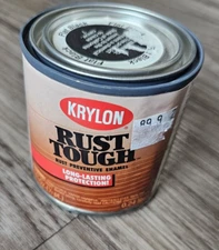 Krylon Rust Tough Rust Preventative enamel 8 fl oz Flat Black vtg