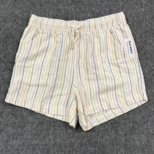 Old Navy Linen Blend Shorts Womens XL 14-16 Beige Multicolor Striped - New