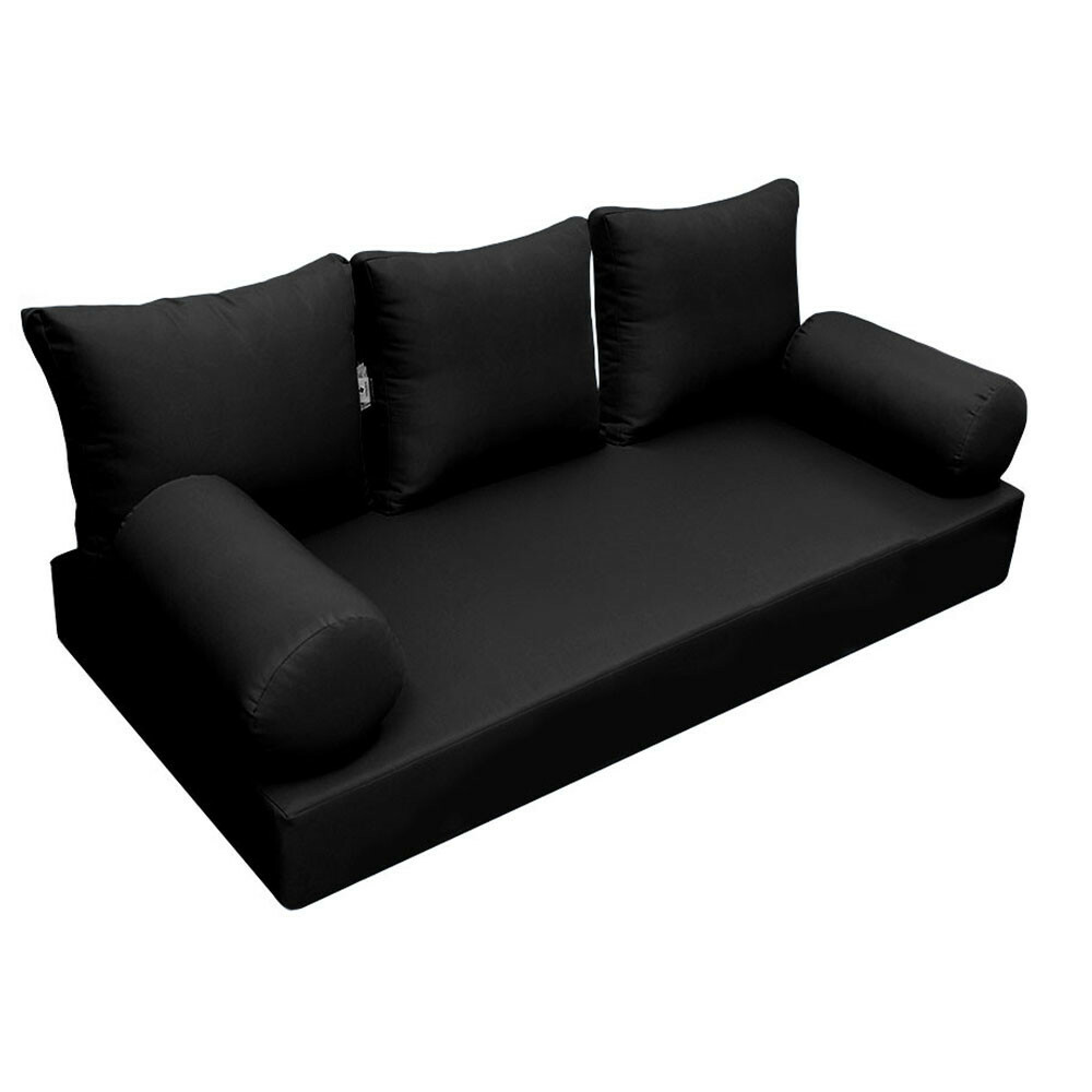 6PC Knife Edge Daybed Mattress Cushion Bolster Complete Set