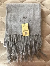 NWT Alpaca Silver Gray Made in Peru Brushed Fine Fiber Scarf Woven 65" x 9"