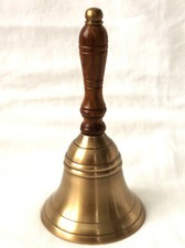 Handglocke Messing antik mit Holzgriff Höhe ...