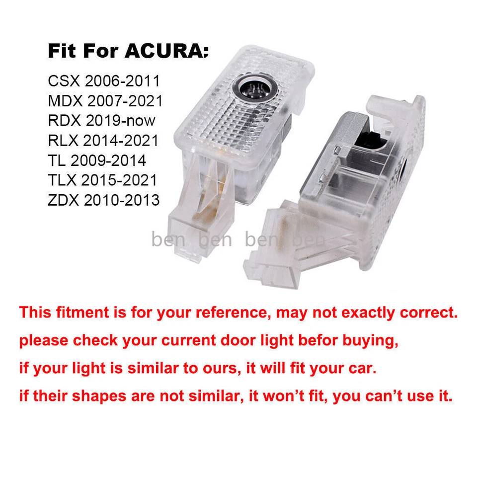 4x автомобильный светодиодный дверной проектор призрачная тень лазер для Acura MDX RLX TL TLX ZDX - Изображение 3 из 4