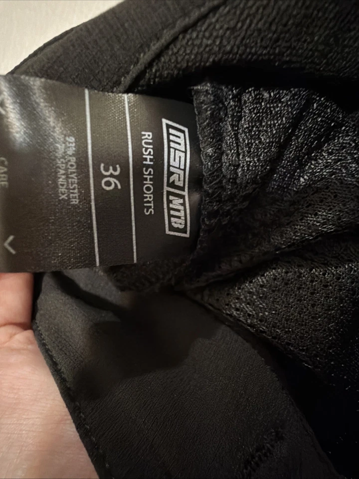 Pantalones Cortos de Ciclismo de Montaña MSR para Hombres 36 Negros MSR Ciclismo MTB Montar Rush Shorts Foto 4 de 4
