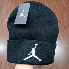 Nike Air Jordan Jumpman Black Knit Beanie Hat Cuffed Winter Cap Unisex NWT