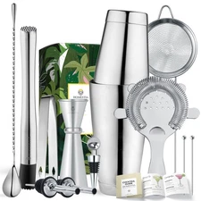 Boston Shaker Set Mixology Bartender Kits Tool Stainless Steel Martini 12 Pcs