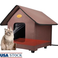 Elevated Weatherproof Insulated Heated Outdoor Cat House Feral Pet Shelter NEW