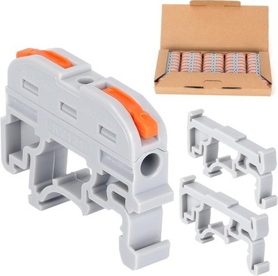 DIN Rail Terminal Blocks 50 PCS 600V 32A 24 12 AWG Electrical Conn Size: 50pcs