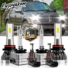 Combo LED Headlight Bulb Hi & Lo + Fog Light HID For Lincoln Navigator 2003-2006