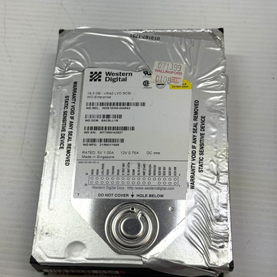 Hard Drive Dell 0007430P 18GB 7.2K RPM WDE18300-1849A2 SCSI 3.5''