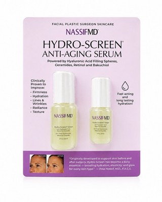 NEW NASSIF MD HYDRO-SCREEN ANTI-AGING SERUM -2 BOTTLES ( 2 Oz and 1.0 Oz.)