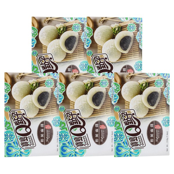 5Er Pack (5X210G) He Fong Mochi Mit Sesam Und Kokosflocken Klebreiskuchen Mochis-image