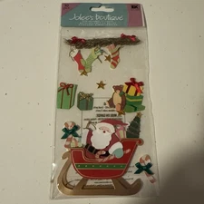 Jolee's Boutique Dimensional Stickers SANTA SLEIGH 10 Pieces NIP 