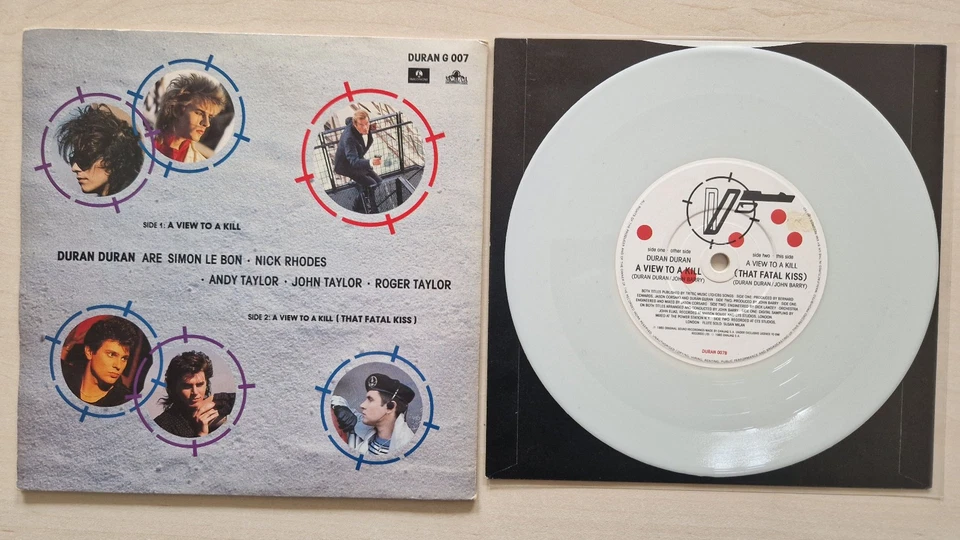 Duran Duran White Vinyl Single ; A view to a kill ; James Bond 007 Klappcover NM - Bild 3 von 4