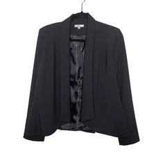 Joe Benbasset Drape Blazer Jacket Open Front Long Sleeve Career Lined Black L