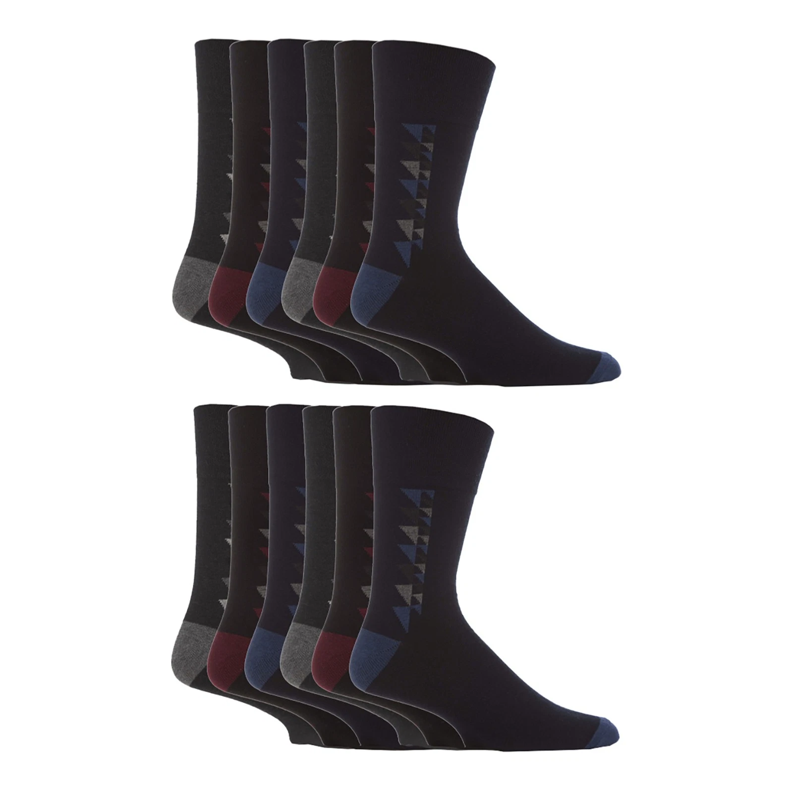 Mens Non Elastic Socks by Sock Shop Gentle Grip , 12 Pairs Cotton Soft Top Socks