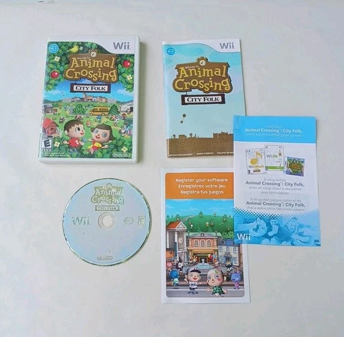 Animal Crossing: City Folk Nintendo Wii 2008 Complete with Manual CIB Tested