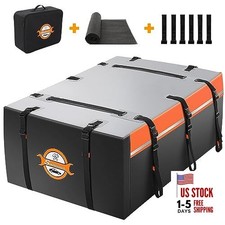 Rooftop Cargo Carrier 20 20 cubic feet Door Hooks & Non-slip mat (Orange)