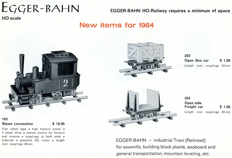 CATÁLOGO EGGER-BAHN 1964 EN INGLÉS CON HOJA DE ARTÍCULOS NUEVOS 1964 Foto 2 de 3