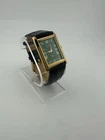 GREEN Vintage Seiko Slim Quartz Men's WristWatch-black strap