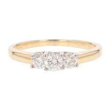 .47ctw Round Cut Diamond Three-Stone Engagement Ring 14k Yellow Gold Size 7