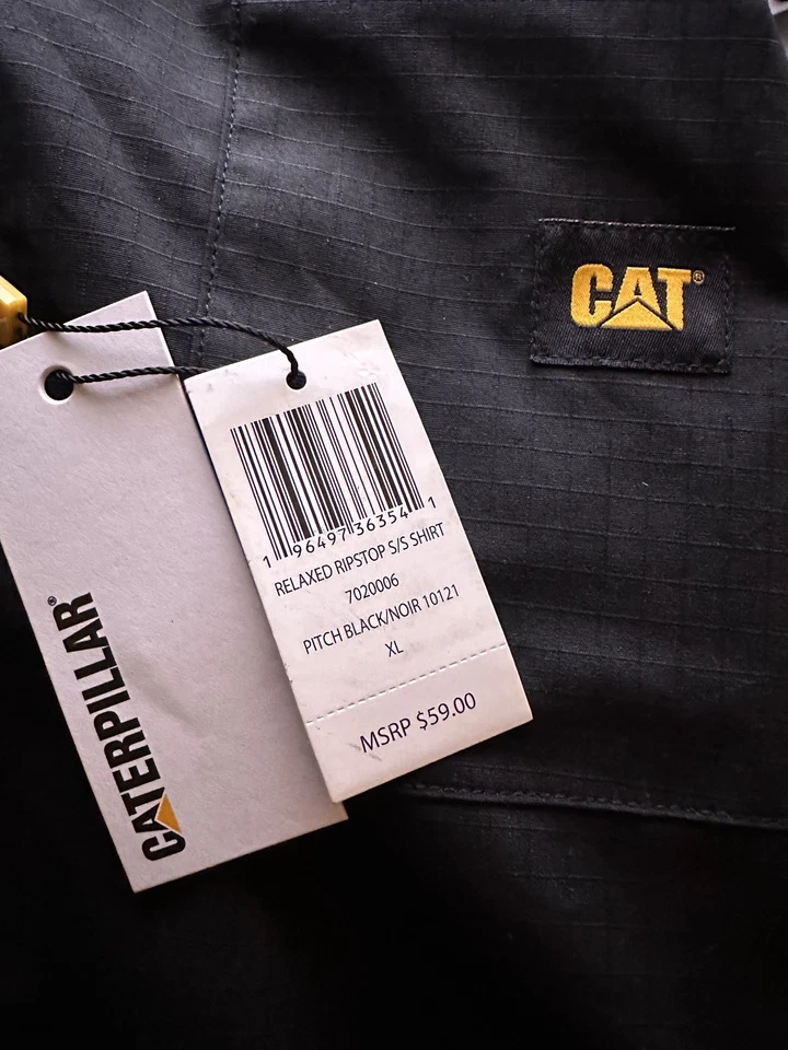 CAT Caterpillar Shirt Mens Black Short Sleeve Button Up S/M/L/XL/2XL - Image 3 of 3