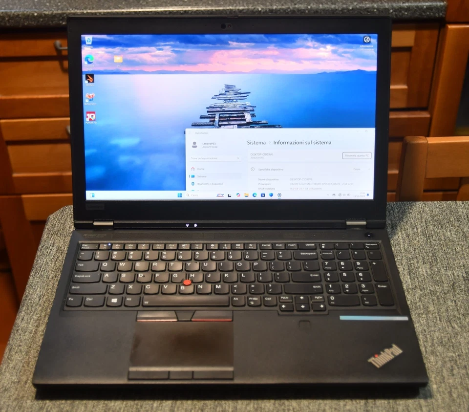 notebook pc workstation portatile Lenovo P53 i7 SSD 2 TB 4K 16 GB RAM T2000 - Immagine 3 di 4