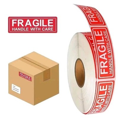 Warnetikett Fragile Aufkleber 7,5x2,5cm Versand Etikett Vorsicht zerbrechlich