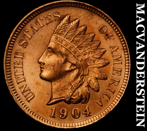 1904 Indian Head Cent- Red Super Choice Gem Brilliant Uncirculated++++ #i8513