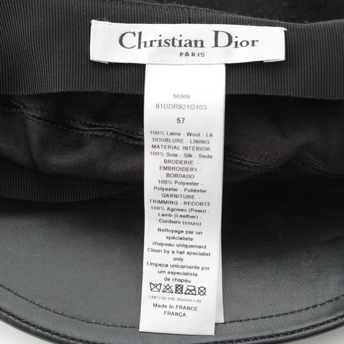 Dior Logo Charm Bee Embroidery Beret Hat 81DDR921G103 Black  display picture 2