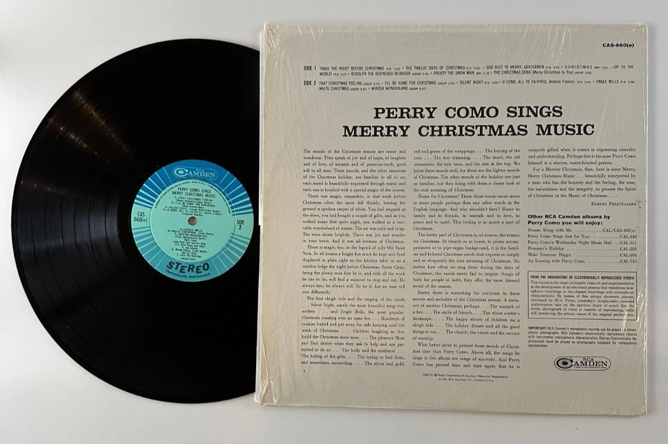 Perry Como Sings Merry Christmas Music Vinyl LP CAS-660(e) NM/NM SHRINK Foto 3 de 4