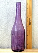 Antique CURTICE BROTHERS Rochester NY Purple Ribbed Ketchup Bottle Late 1890s
