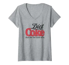 Womens - Diet Coke Retro Logo V-Neck T-Shirt Large NWT