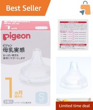 Breast Milk-Like Silicone Nipples for 1 Month Babies Pack of 2, Small Size