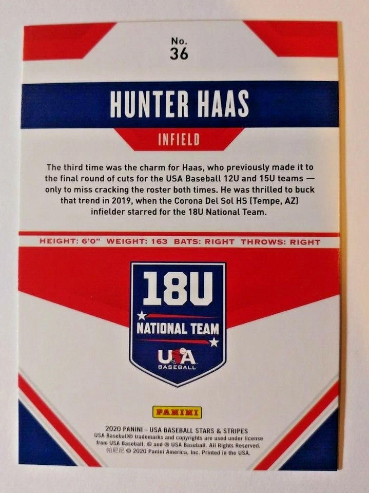 2020 STARS & STRIPES STARS PLATINUM HUNTER HAAS 07/10 - Image 2 of 2
