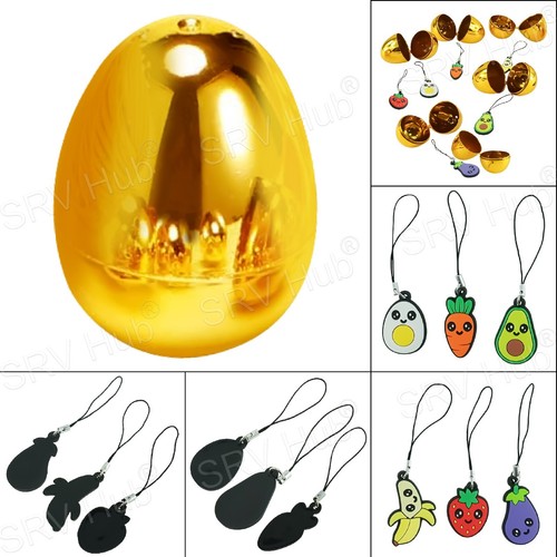 Huevos de Pascua precargados de oro metálico con dijes de comida 6 cm juguete lleno de huevos de Pascua - Imagen 6 de 48