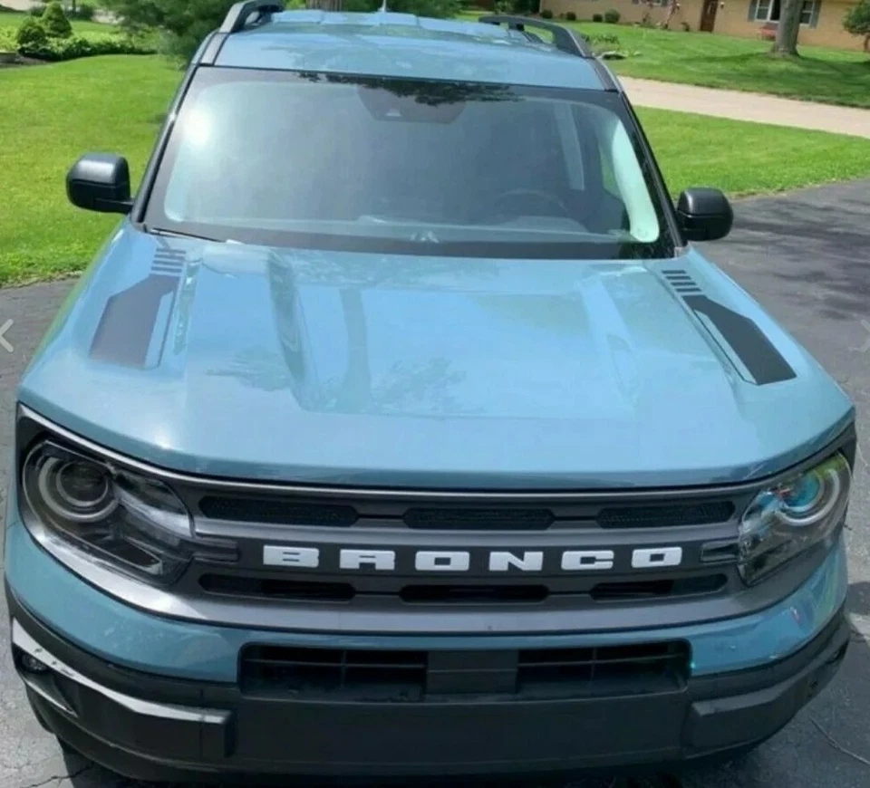 2021 22 23 2024 FORD BRONCO  SPORT Hood Vinyl Graphic MATTE BLACK SIDE PIECES  - Image 3 of 4