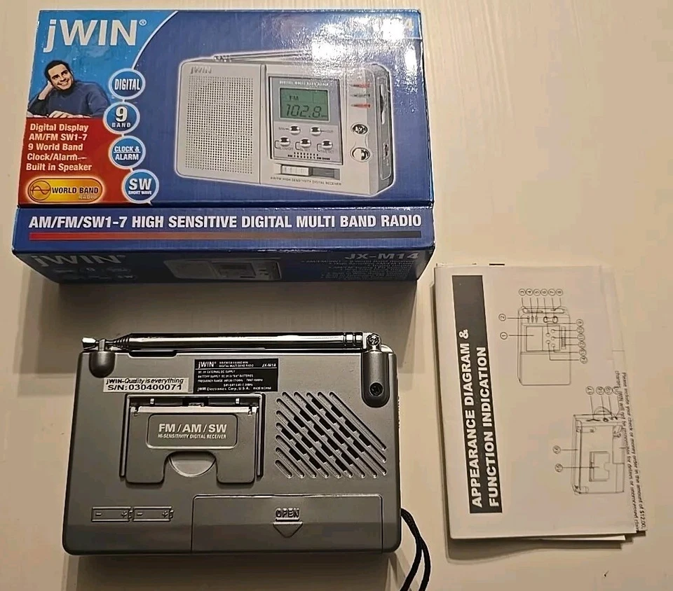 ¡NUEVO! Radio digital multibanda de alta sensibilidad Jwin Jx-m14 Am/fm/swi-7 caja abierta Foto 3 de 3