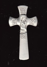 Cross, Baby's First, Pewter, For Boy, 2.5" x 5", By Mag Jewelry, Brand New