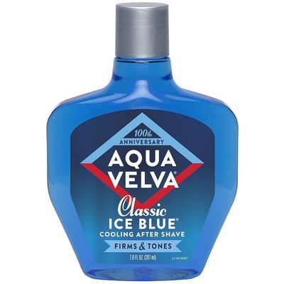 ''Aqua Velva after Shave, Classic Ice Blue, Soothes, Cools, and Refreshes Skin ''