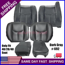 Both Side & Middle Seat Bottom-Top Cover Dark Gray 692 For 03-06 Chevy Silverado