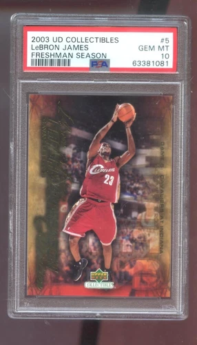 2003-04 UD Upper Deck 5 Lebron James Freshman Season ROOKIE PSA 10 Graded Card