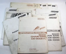 ECHO Lot of 15 Chain Saw CS8000 510 5000 302S 900EVL Parts Operator Manual