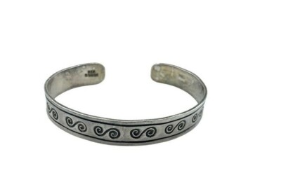 アクセサリー mexico 925 vintage bangle cuff bracelet Mexico Cuff Bangle Vintage 925 Sterling Silver Bracelet 6