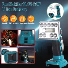 Bright 1000LM 9W Cordless LED Work Light Compatble with Makita 18V LXT Battery