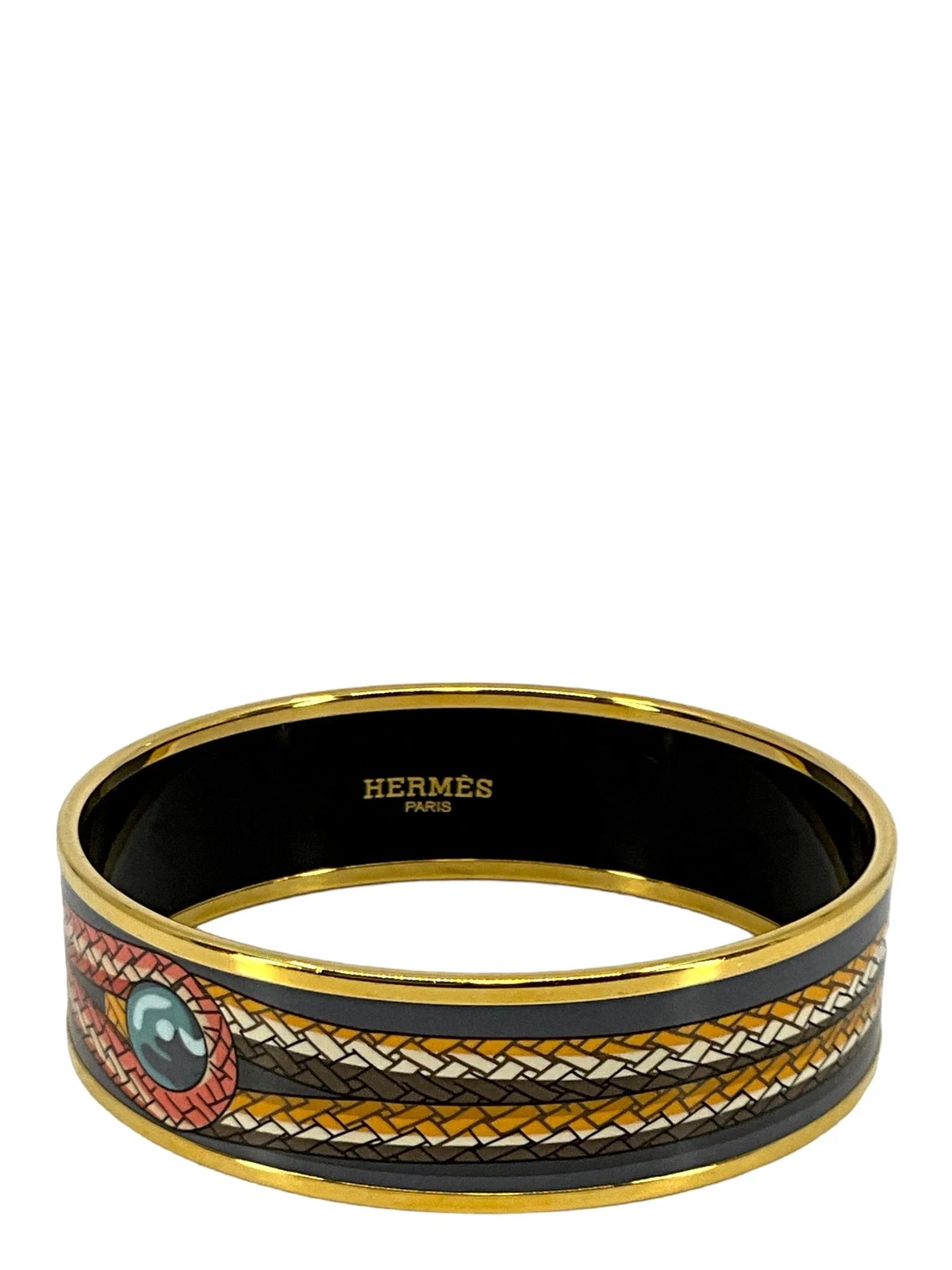 HERMÈS Bracciale stretto Hermes in corda smaltata stampata 65