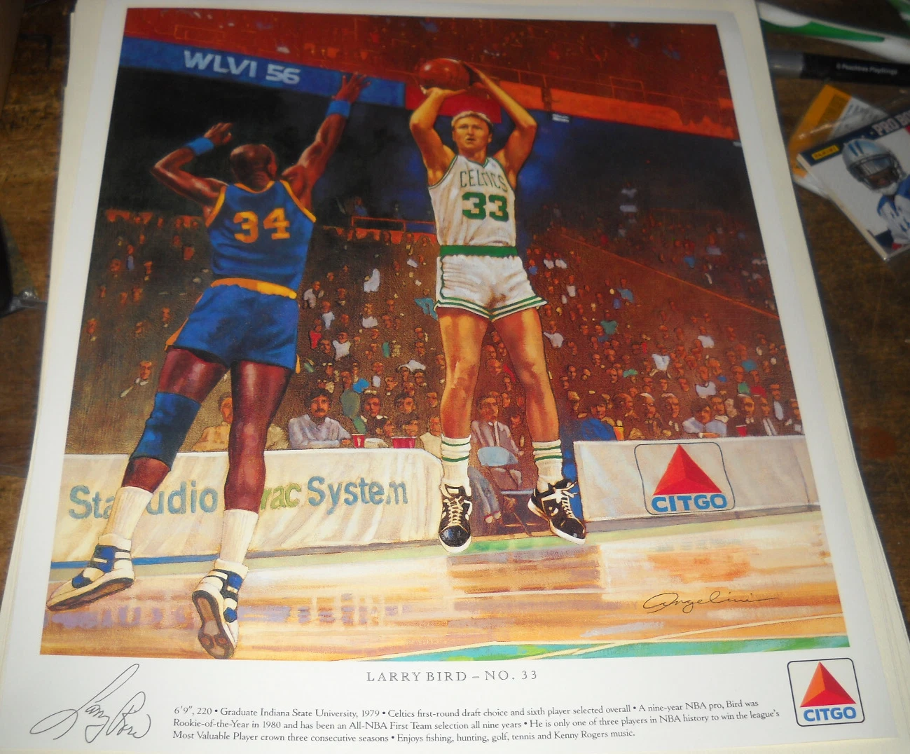 10 LOT BOSTON CELTICS 1988-89 VINTAGE LITHOGRAPH LARRY BIRD  CITGO
