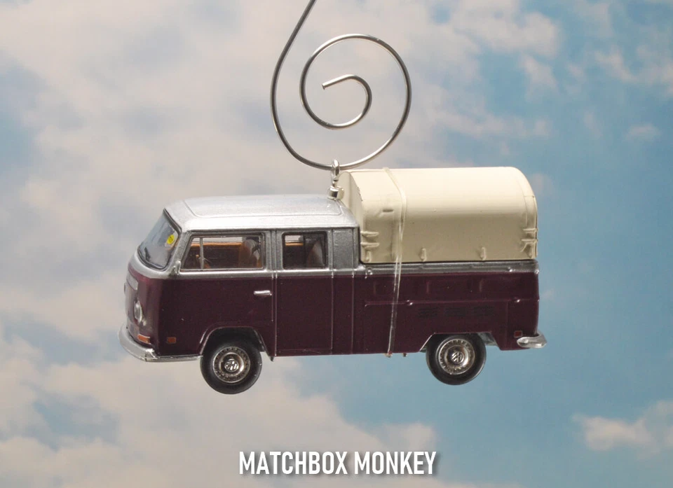 Volkswagen Bay Tipo 2 Doble Cabina Pickup Truck Adorno de Navidad VW Van Bulli T2 Foto 2 de 4