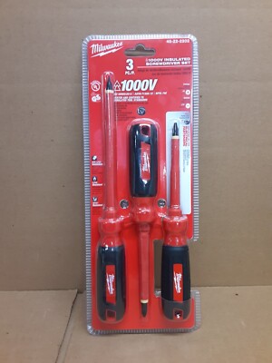 Milwaukee 1000V 3 Pc. Insulated  Screwdriver Set  48-22-2202