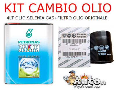 KIT TAGLIANDO FILTRI UFI OLIO SELENIA K 5W40 FIAT PANDA 500 1.4 100HP BENZINA - Foto 3